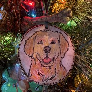 Yellow Lab Aspen Christmas Ornament